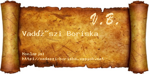 Vadászi Boriska névjegykártya